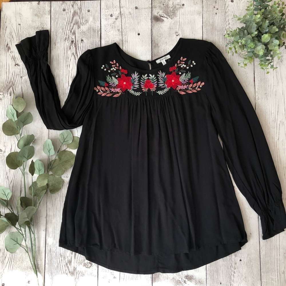 Black Embroidery Top